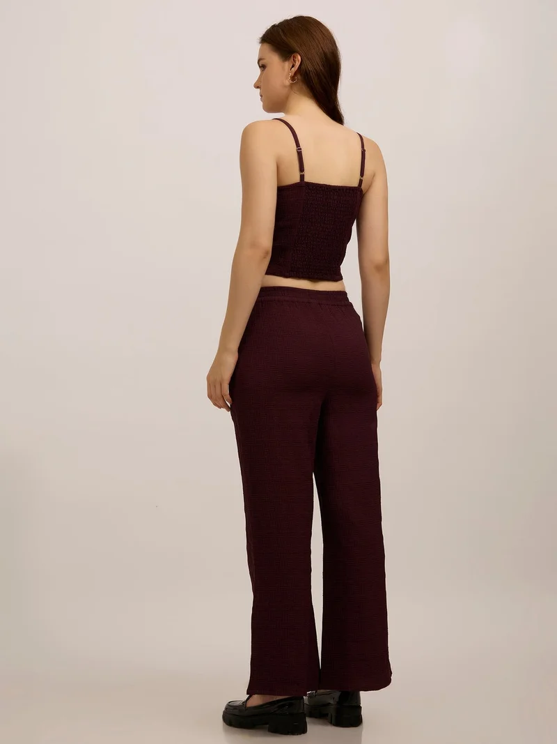 Outzidr  Maroon Top & Pant Vacay Co-Ord Set for Women | Best Price UAE